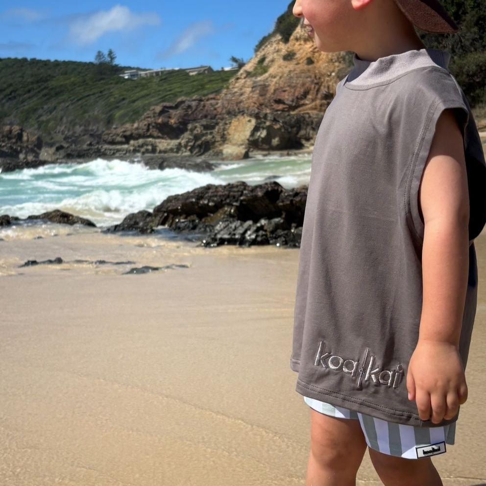Sea Storm Charcoal Muscle Tank