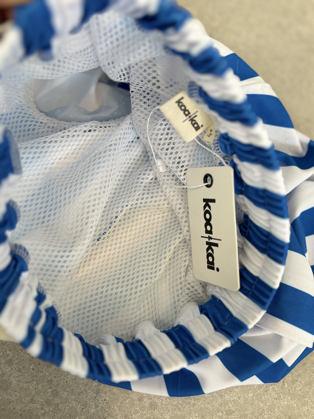 insidee blue and white stripe boardshort koa and kai